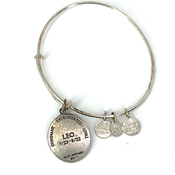 Alex and Ani Leo Zodiac Sign Charm Bracelet Silver Finish Expands 2"- 3.5” - Picture 2 of 2